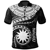 Nauru Polynesian Polo Shirt Nauru Waves (White) Unisex White - Polynesian Pride