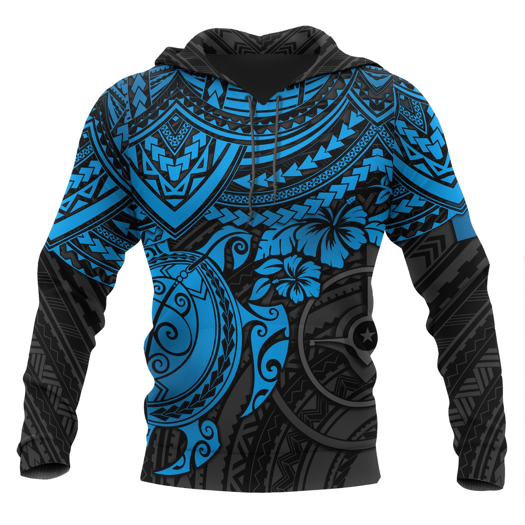 Yap Polynesian Hoodie Blue Turtle Unisex Blue - Polynesian Pride