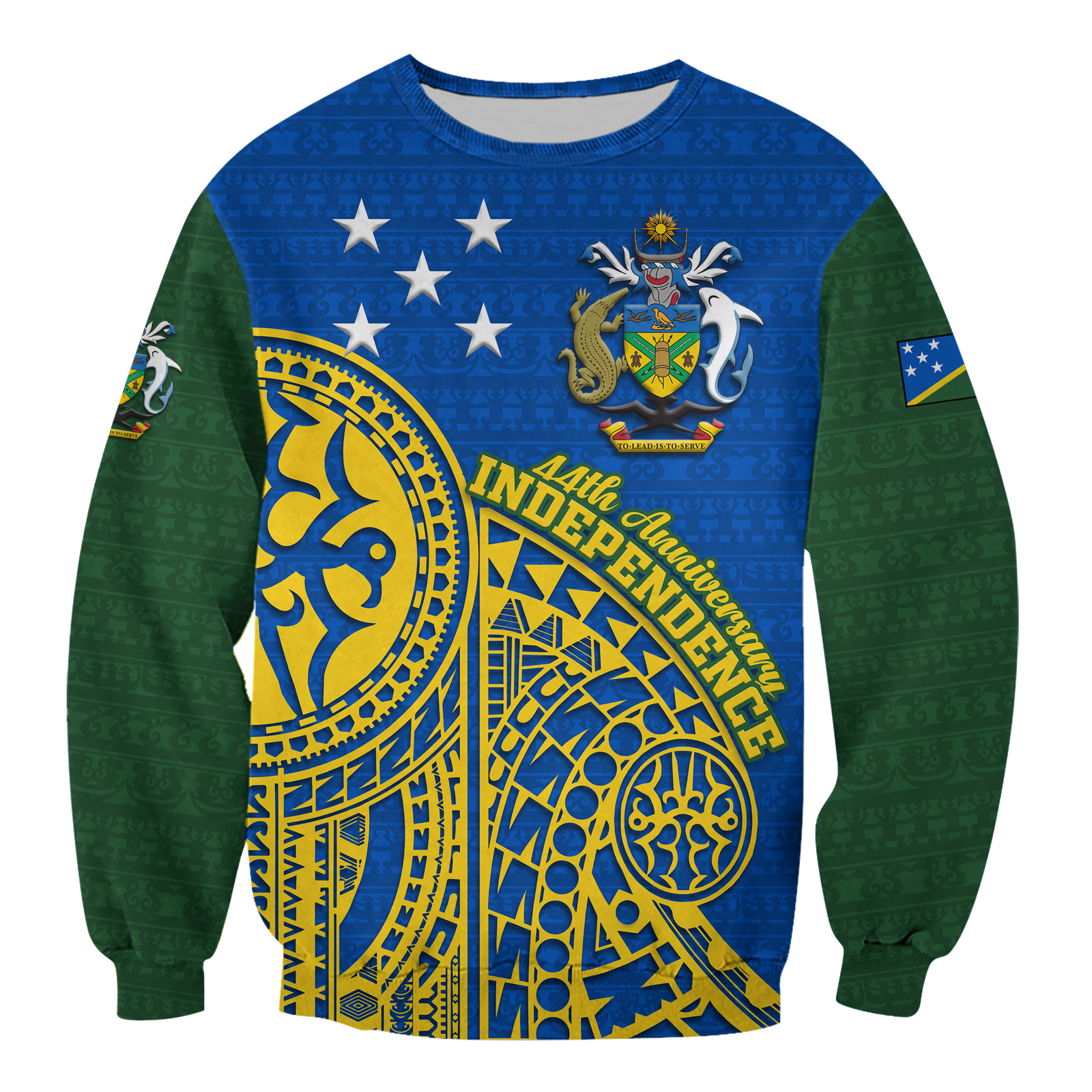 Solomon Islands Independence Anniversary 44th Years Sweatshirt - LT12 Unisex Blue - Polynesian Pride