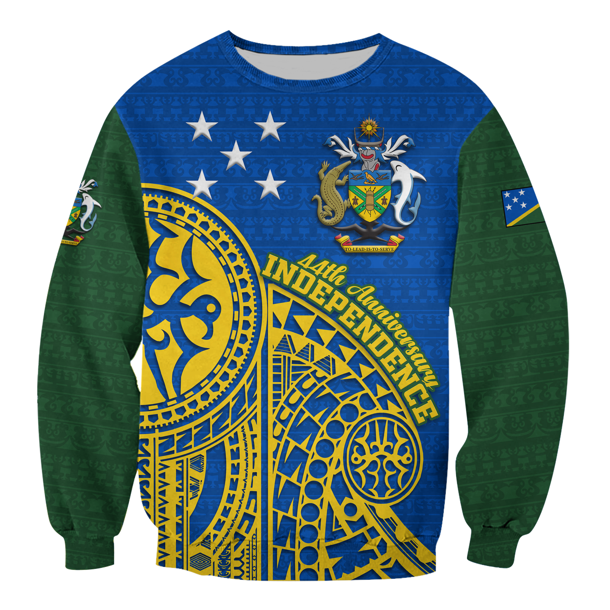 Solomon Islands Independence Anniversary 44th Years Sweatshirt - LT12 Unisex Blue - Polynesian Pride