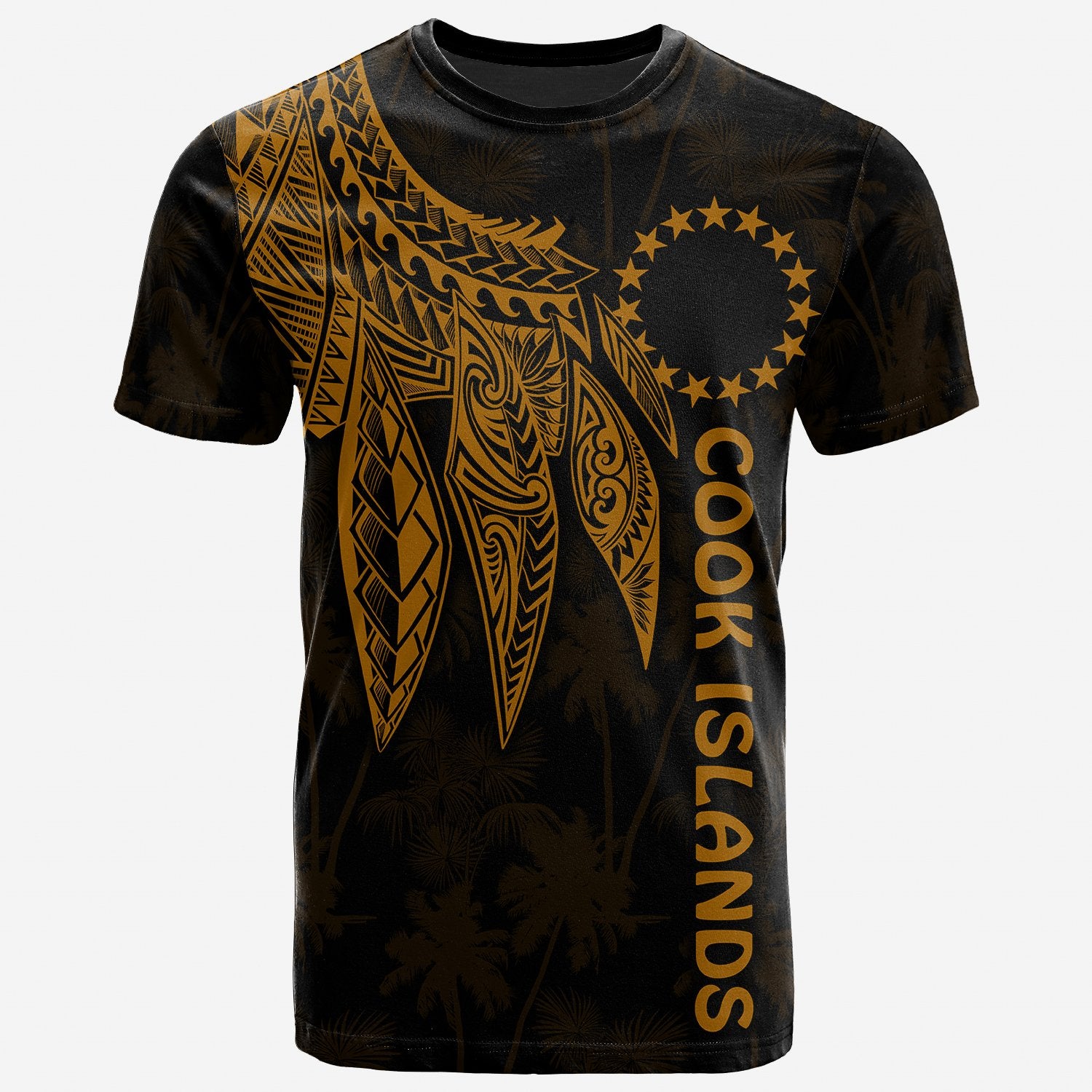 Cook Islands T Shirt Polynesian Wings (Golden) Unisex Golden - Polynesian Pride