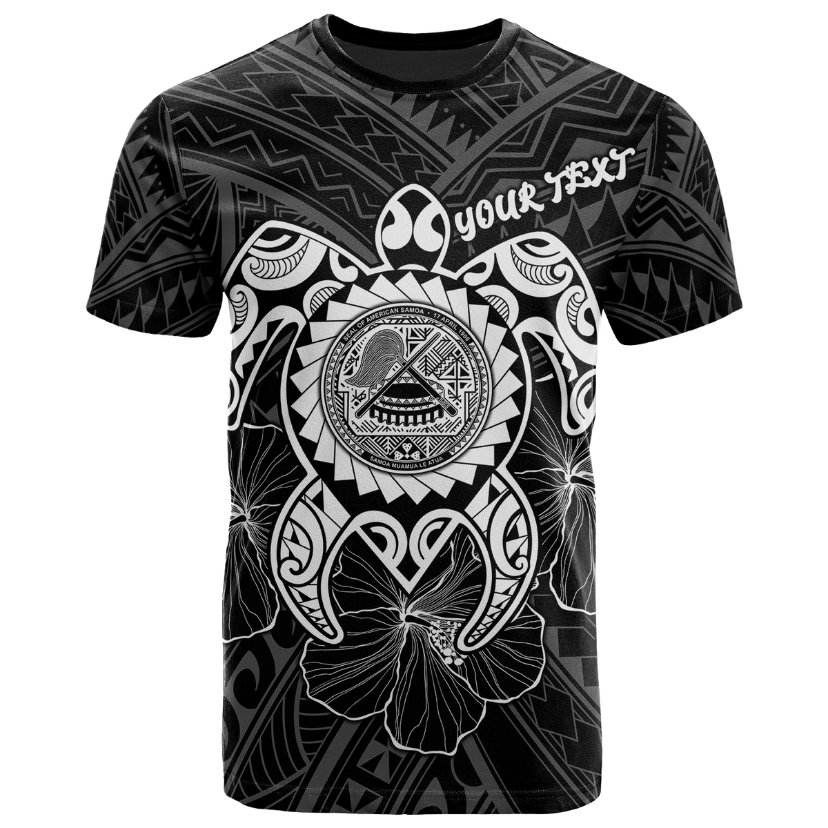 American Samoa Polynesian Custom T Shirt Vintage Polynesian Turtle (White) Unisex White - Polynesian Pride