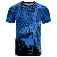 Papua New Guinea Polynesian Custom T Shirt Tribal Wave Tattoo Blue Unisex Blue - Polynesian Pride