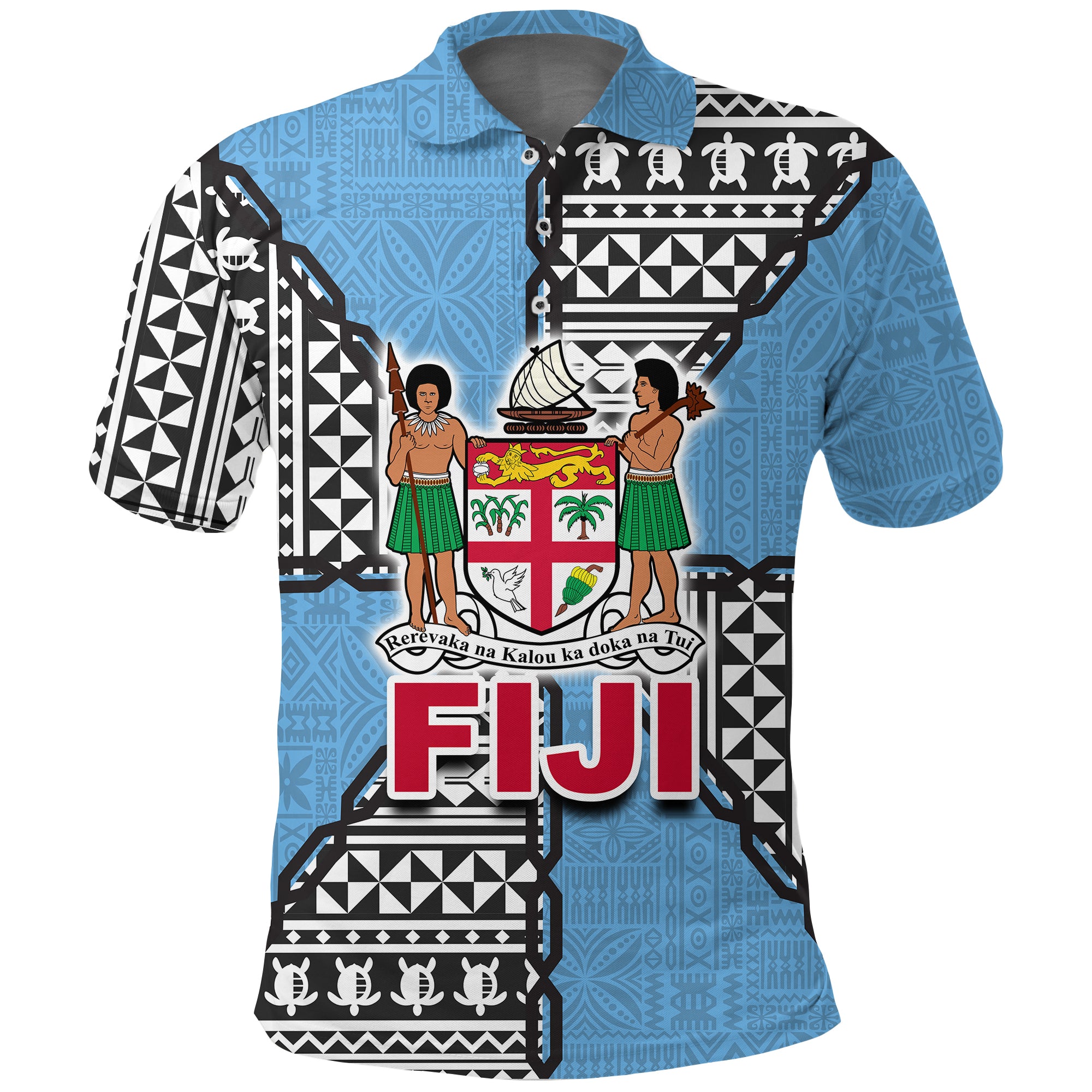 Fiji Polynesian Band Tattoo Polo Shirt LT20 Unisex Green - Polynesian Pride