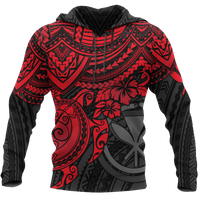Polynesian Hawaii Hoodie Red Turtle Unisex RED - Polynesian Pride