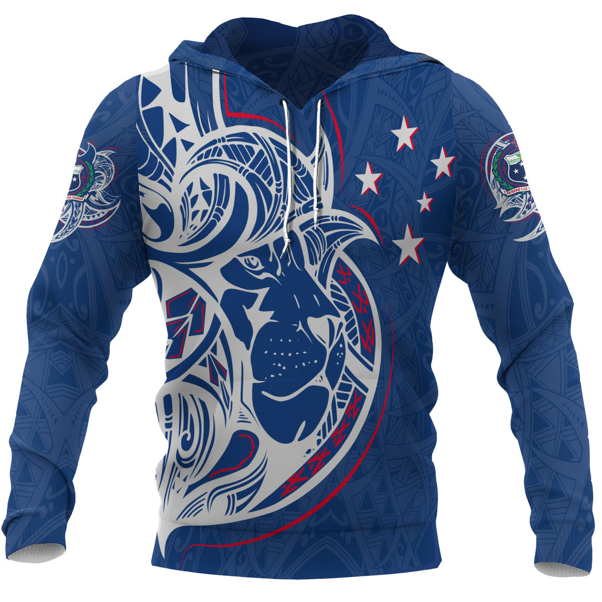 Samoa Polynesian Lion All Over Hoodie - Polynesian Pride