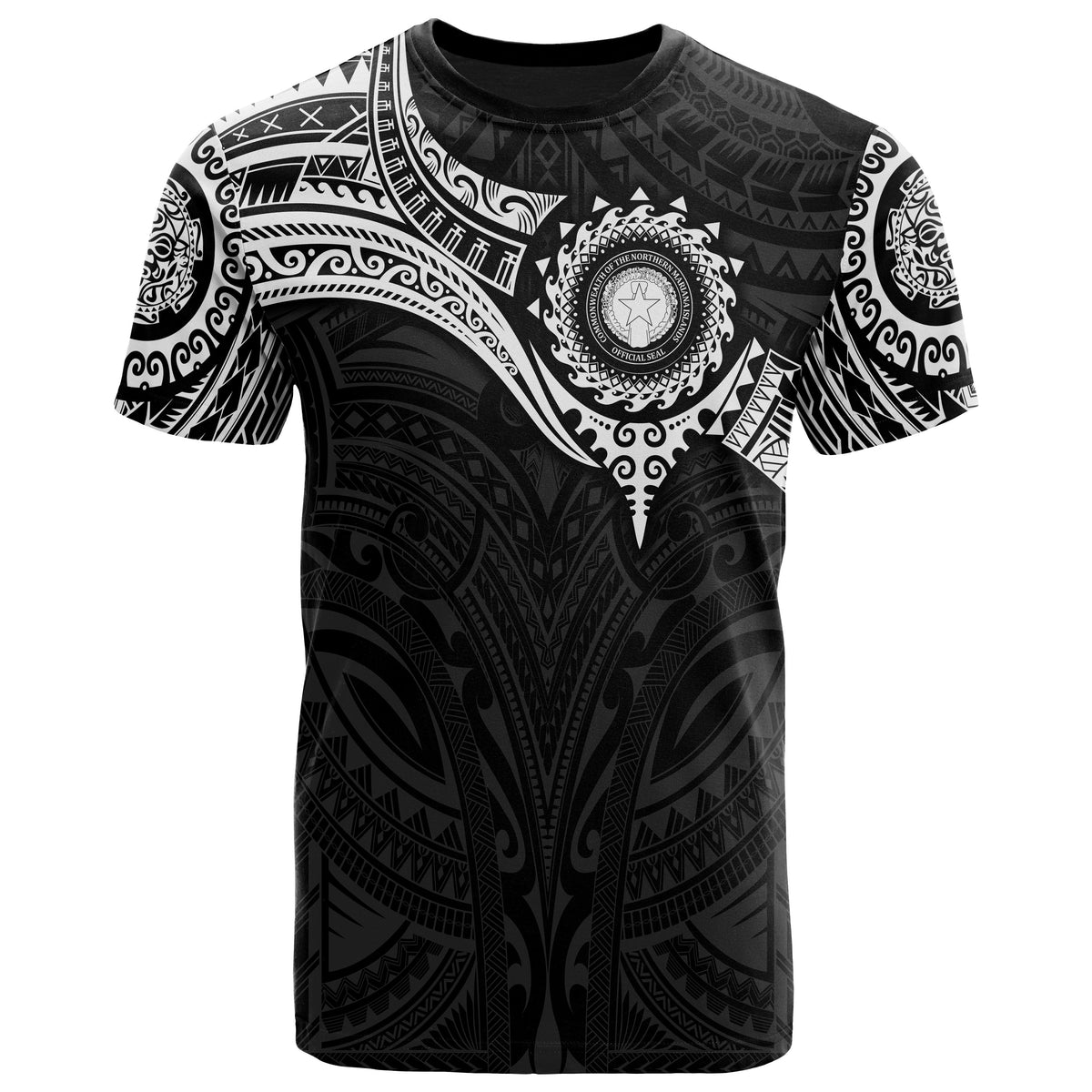 CNMI Polynesian T Shirt Full Color Heart Shield - Polynesian Pride