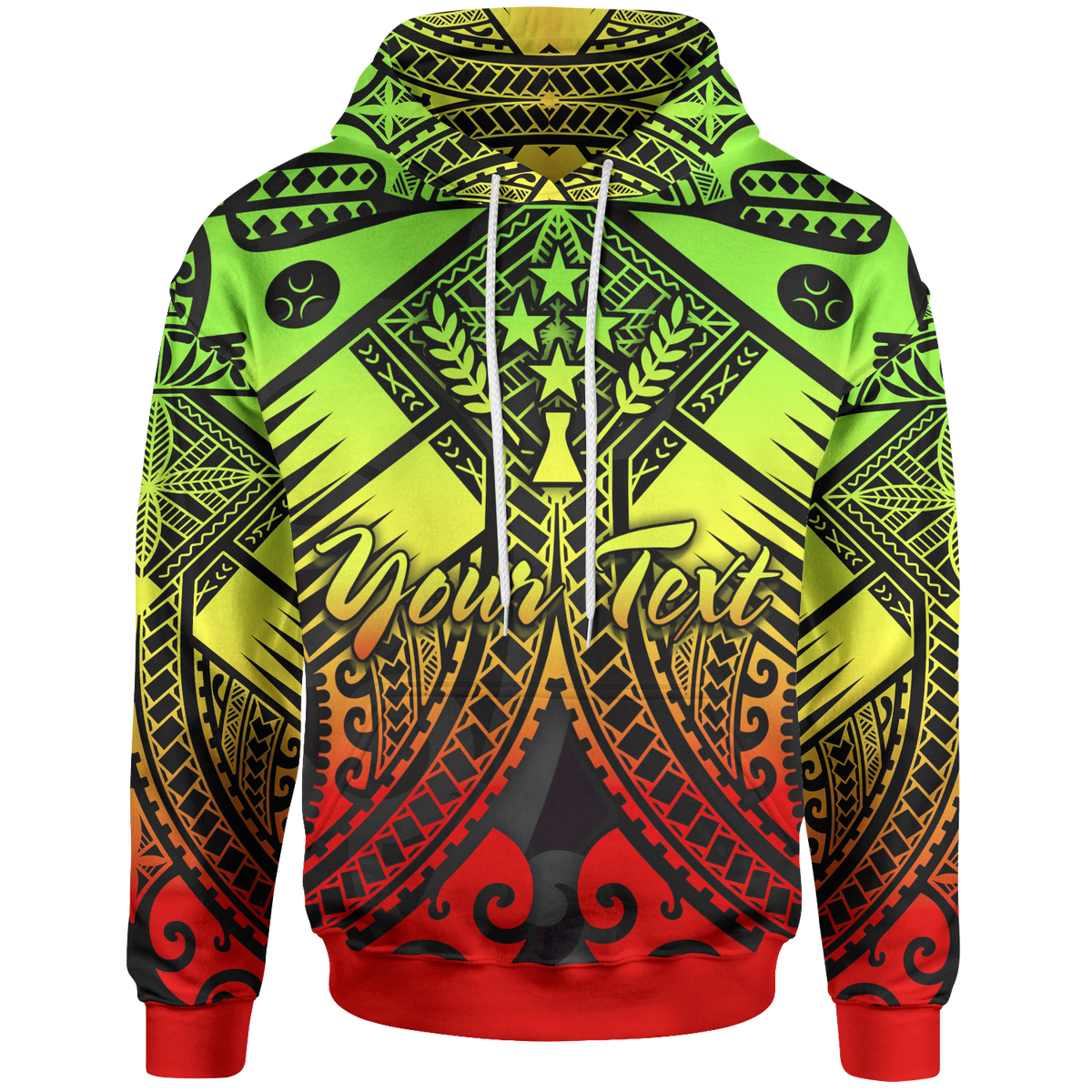 Kosrae Custom Hoodie Reggae Seal with Polynesian Tattoo Unisex Reggae - Polynesian Pride
