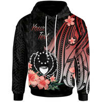 Pohnpei Custom Hoodie Red Polynesian Hibiscus Pattern Style Unisex Red - Polynesian Pride