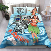 Samoa Bedding Set - Polynesian Girls With Shark Blue - Polynesian Pride