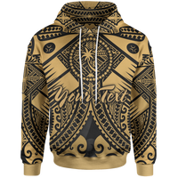 Chuuk Custom Hoodie Gold Seal with Polynesian Tattoo Unisex Gold - Polynesian Pride