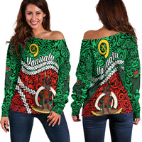 Vanuatu Off Shoulder Sweater Simple LT13 Green - Polynesian Pride
