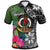 Vanuatu Polo Shirt Turtle Plumeria Banana Leaf Unisex Black - Polynesian Pride