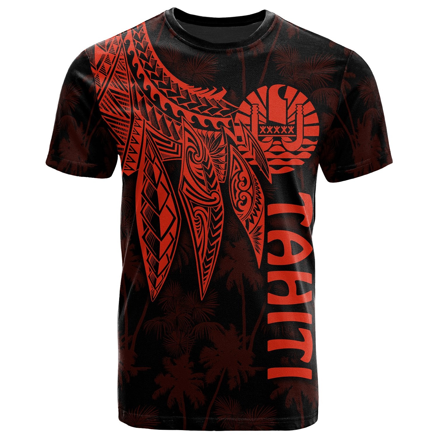 Tahiti T Shirt Polynesian Wings (Red) Unisex Red - Polynesian Pride