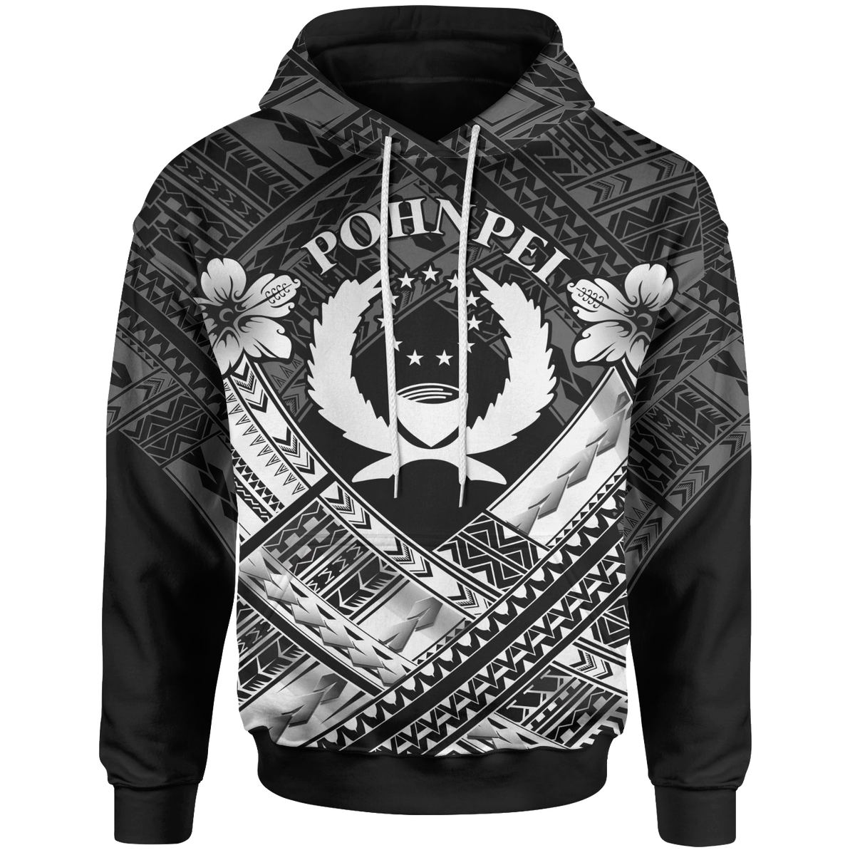 Pohnpei Polynesian Hoodie Pohnpei White Seal Camisole Hibiscus Style Unisex White - Polynesian Pride