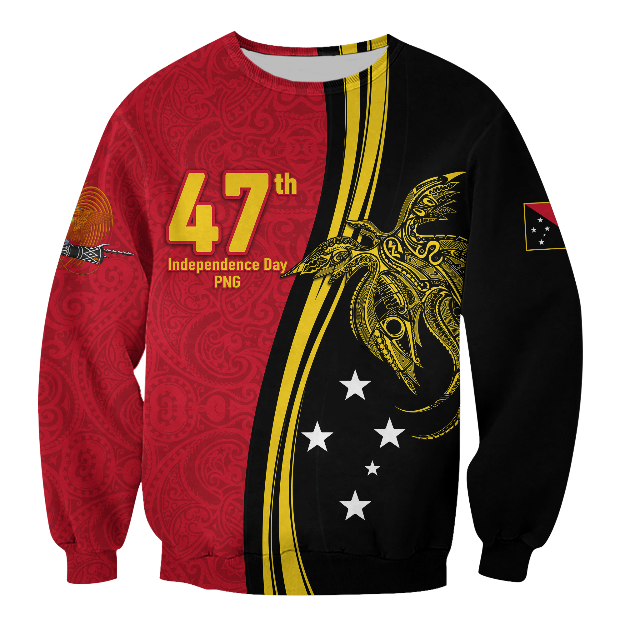 Papua New Guinea Independence Anniversary Polynesian Tribal Sweatshirt - LT12 Unisex Black - Polynesian Pride