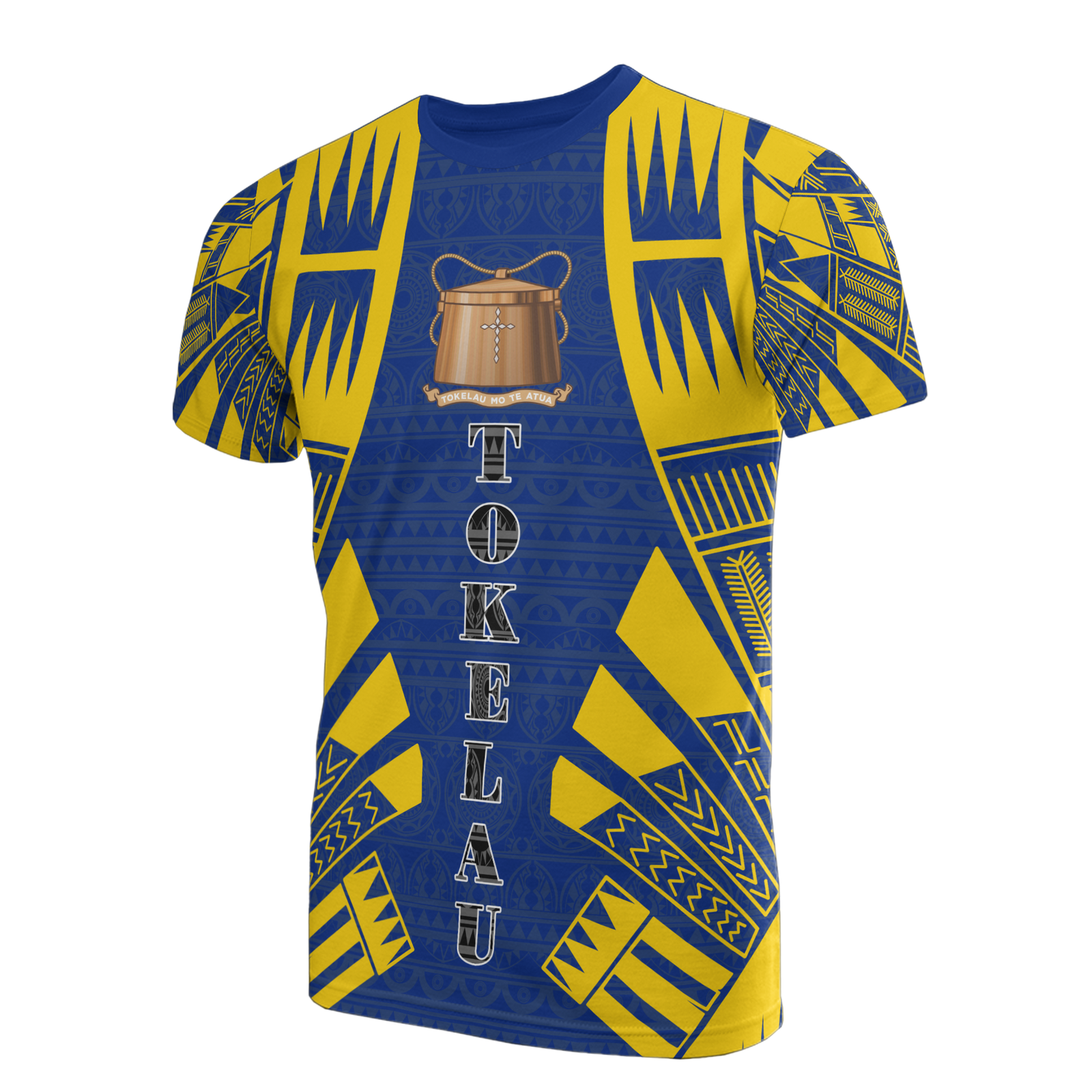 Tokelau T Shirt Tokelauan Coat of Arms Polynesian Tattoo Dark Blue Style Unisex Art - Polynesian Pride