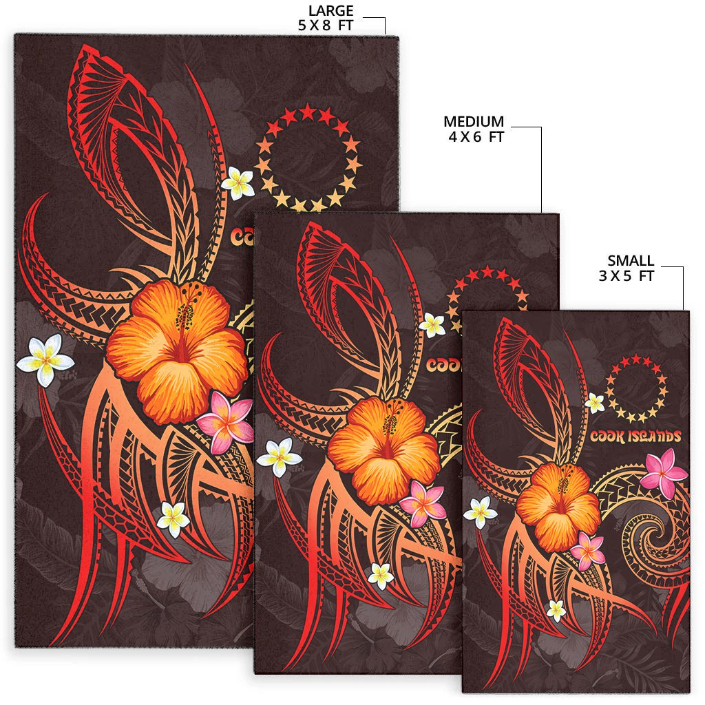 Cook Islands Polynesian Area Rug - Legend of Cook Islands (Red) - Polynesian Pride