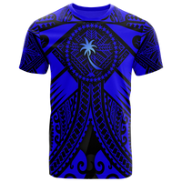 Chuuk T Shirt Blue Seal with Polynesian Tattoo Unisex Blue - Polynesian Pride