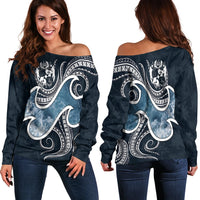 Tonga Polynesian Off Shoulder Sweater - Ocean Style - Polynesian Pride