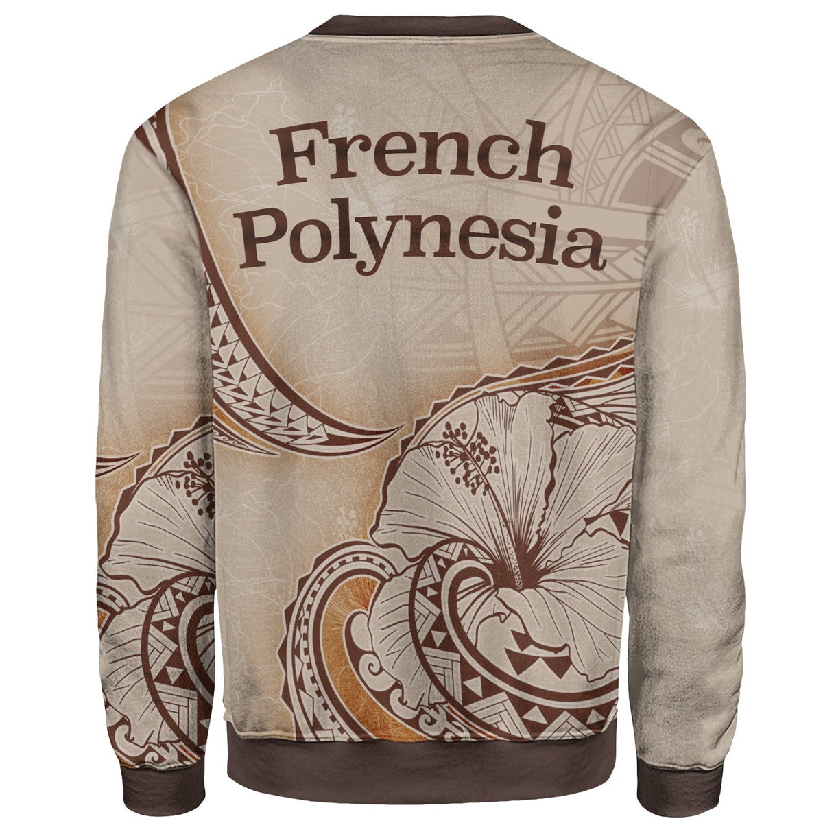 French Polynesia Sweatshirt - Hibiscus Flowers Vintage Style - Polynesian Pride