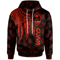 Guam Hoodie Polynesian Wings (Red) Unisex Red - Polynesian Pride