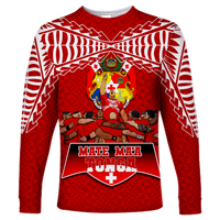 Mate Ma'a Tonga Sipi Tau Long Sleeve Shirt - LT12 Unisex Red - Polynesian Pride