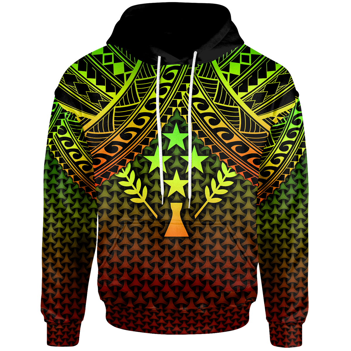 Polynesian Kosrae Custom Hoodie Reggae Vintage Polynesian Patterns Unisex Reggae - Polynesian Pride