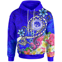FSM Hoodie Turtle Plumeria (Blue) Unisex Blue - Polynesian Pride