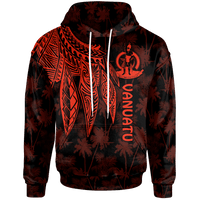 Vanuatu Hoodie Polynesian Wings (Red) Unisex Red - Polynesian Pride