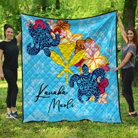 Hawaii Kanaka Maoli Premium Quilt - Tropical Style Blue - Polynesian Pride