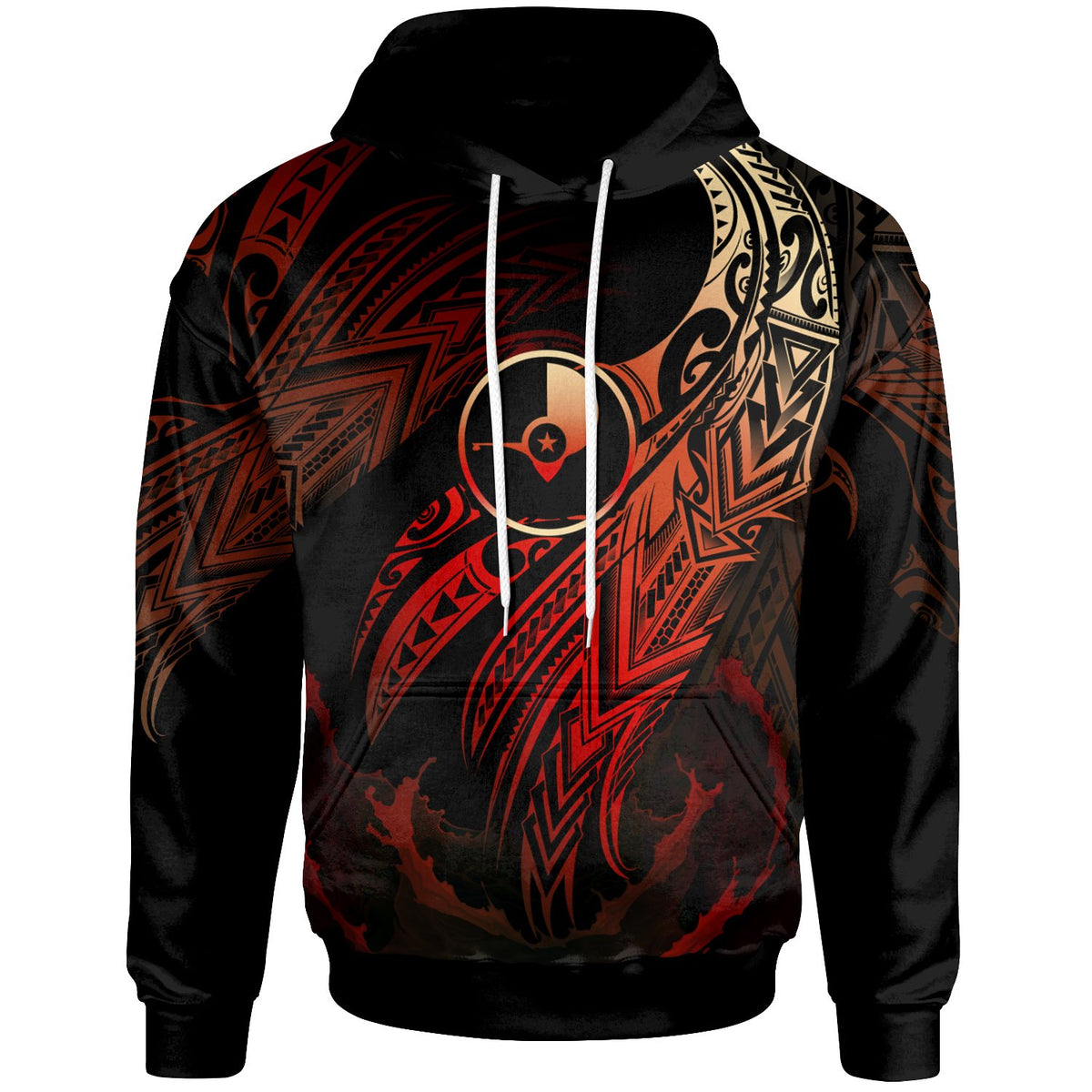 Yap Micronesia Hoodie Legend Red Version Unisex Black - Polynesian Pride