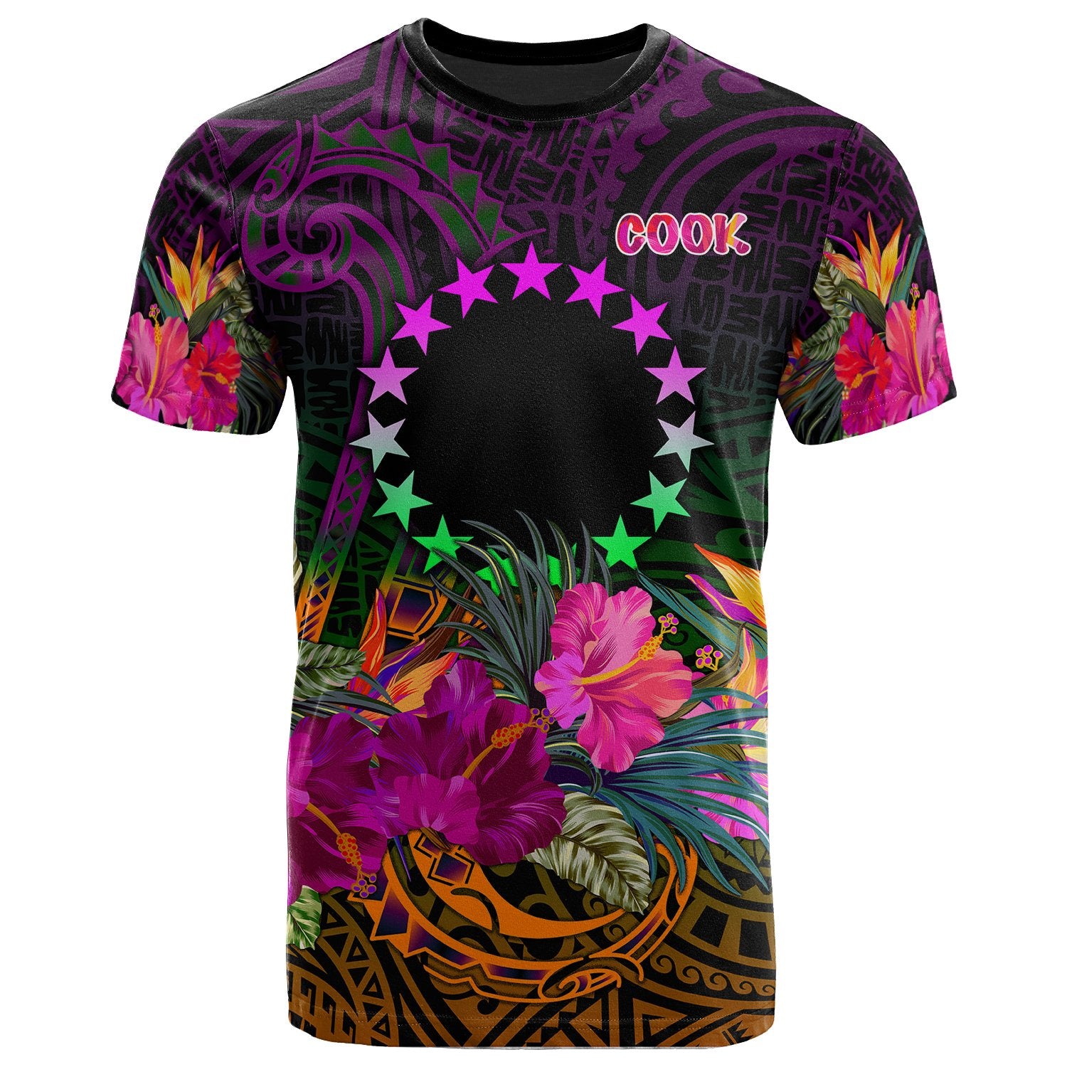 Cook Islands Polynesian T Shirt Summer Hibiscus Unisex Reggae - Polynesian Pride
