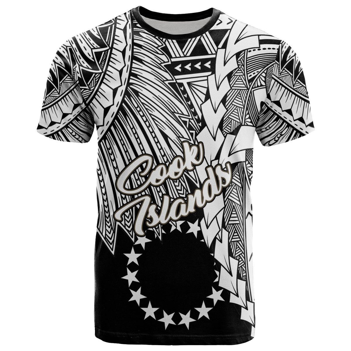 Cook Islands T Shirt Tribal Wave Tattoo White Unisex White - Polynesian Pride