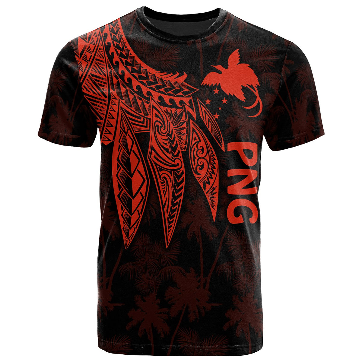 Papua New Guinea T Shirt Polynesian Wings (Red) Unisex Red - Polynesian Pride