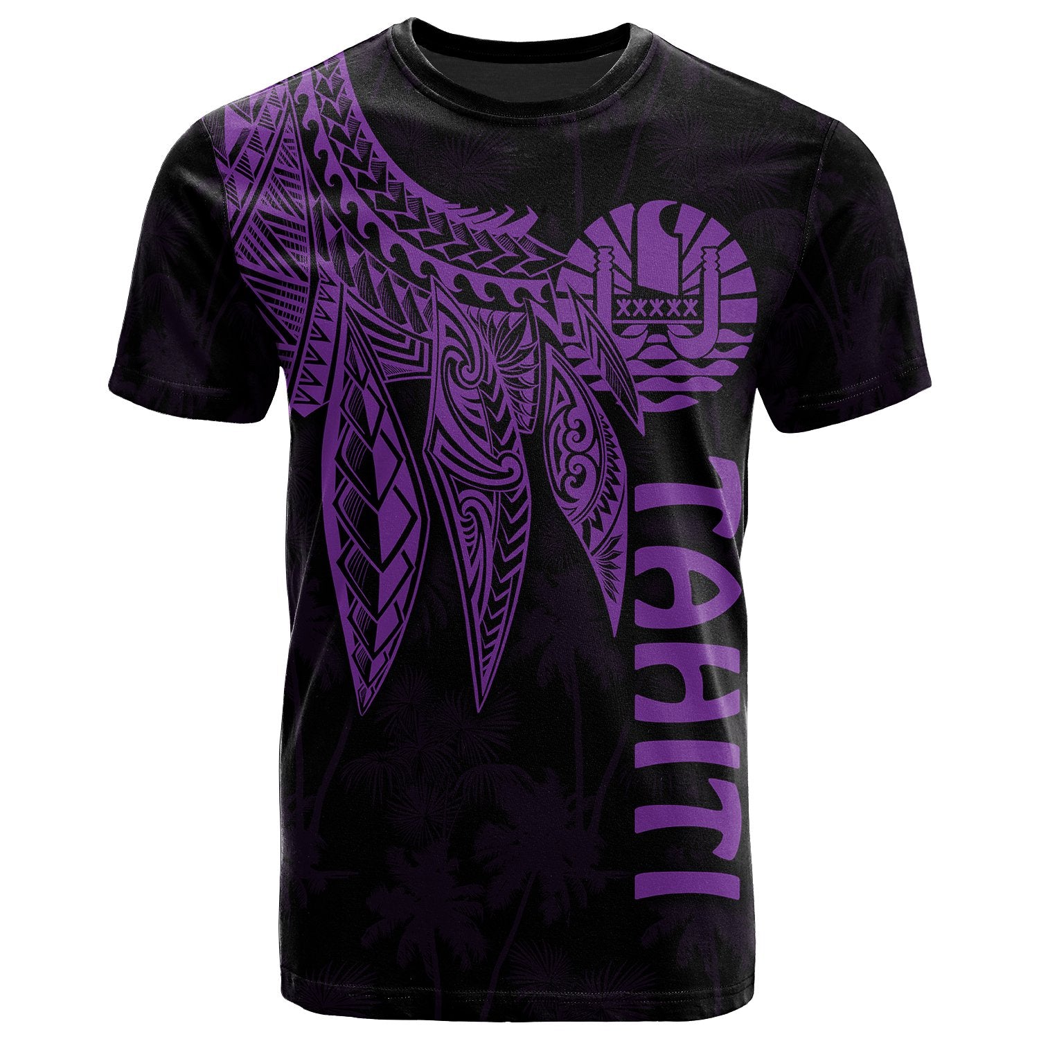 Tahiti T Shirt Polynesian Wings (Purple) Unisex Purple - Polynesian Pride