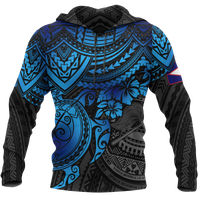 American Samoa Polynesian Hoodie Blue Turtle Unisex BLUE - Polynesian Pride