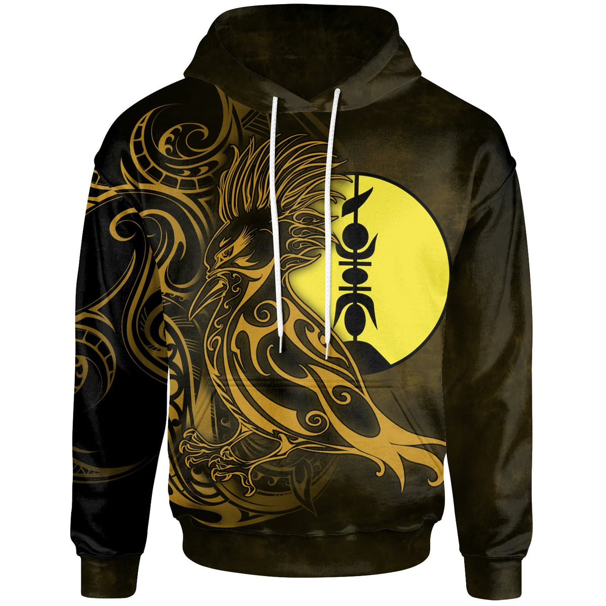 New Caledonia Hoodie Gold Kagund Flche Fatire Unisex GOLD - Polynesian Pride