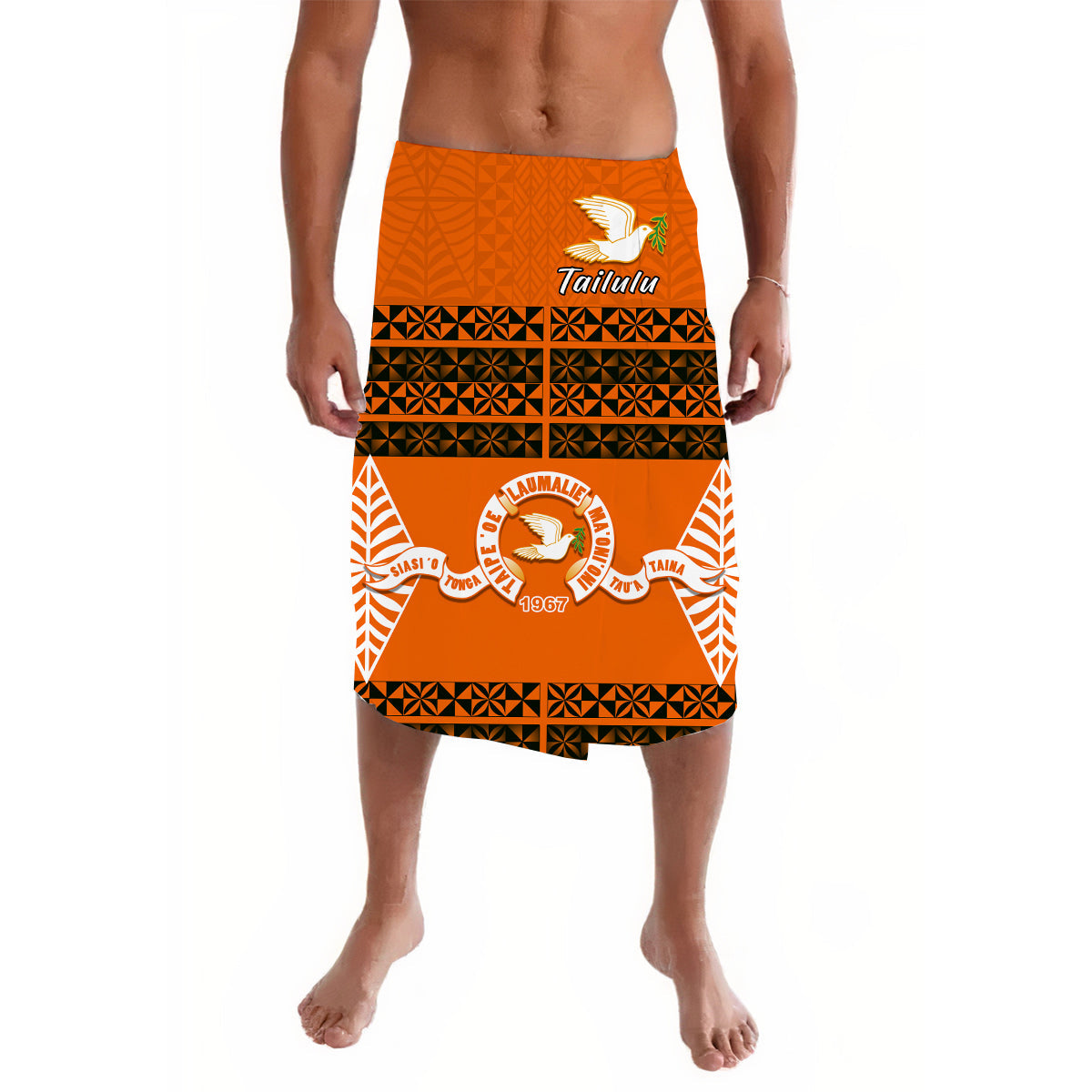 Tailulu College Lavalava Tonga Pattern Ver.01 LT13 Orange - Polynesian Pride