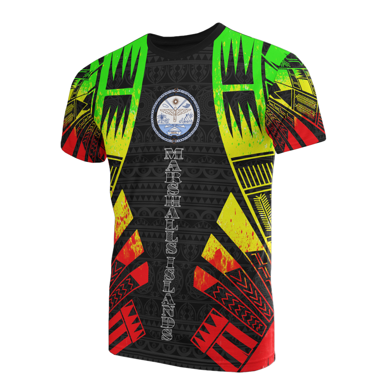 Marshall Islands T Shirt Marshall Islands Seal Polynesian Tattoo Reggae Style Unisex Reggae - Polynesian Pride
