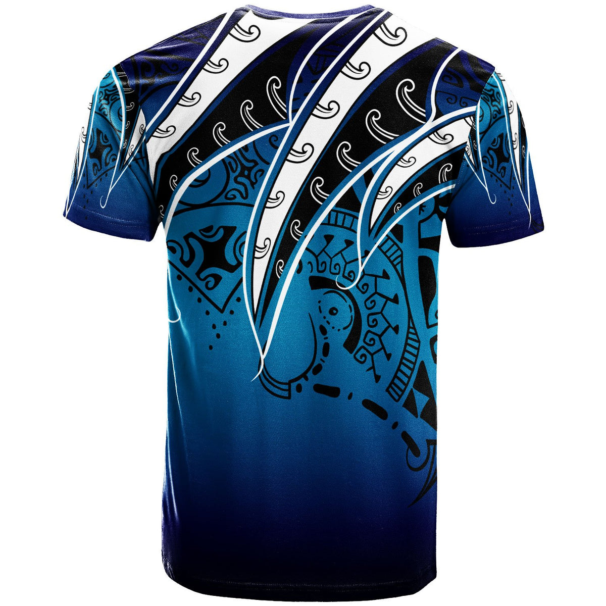 Guam T Shirt Tropical Leaf Blue Gradient Style - Polynesian Pride