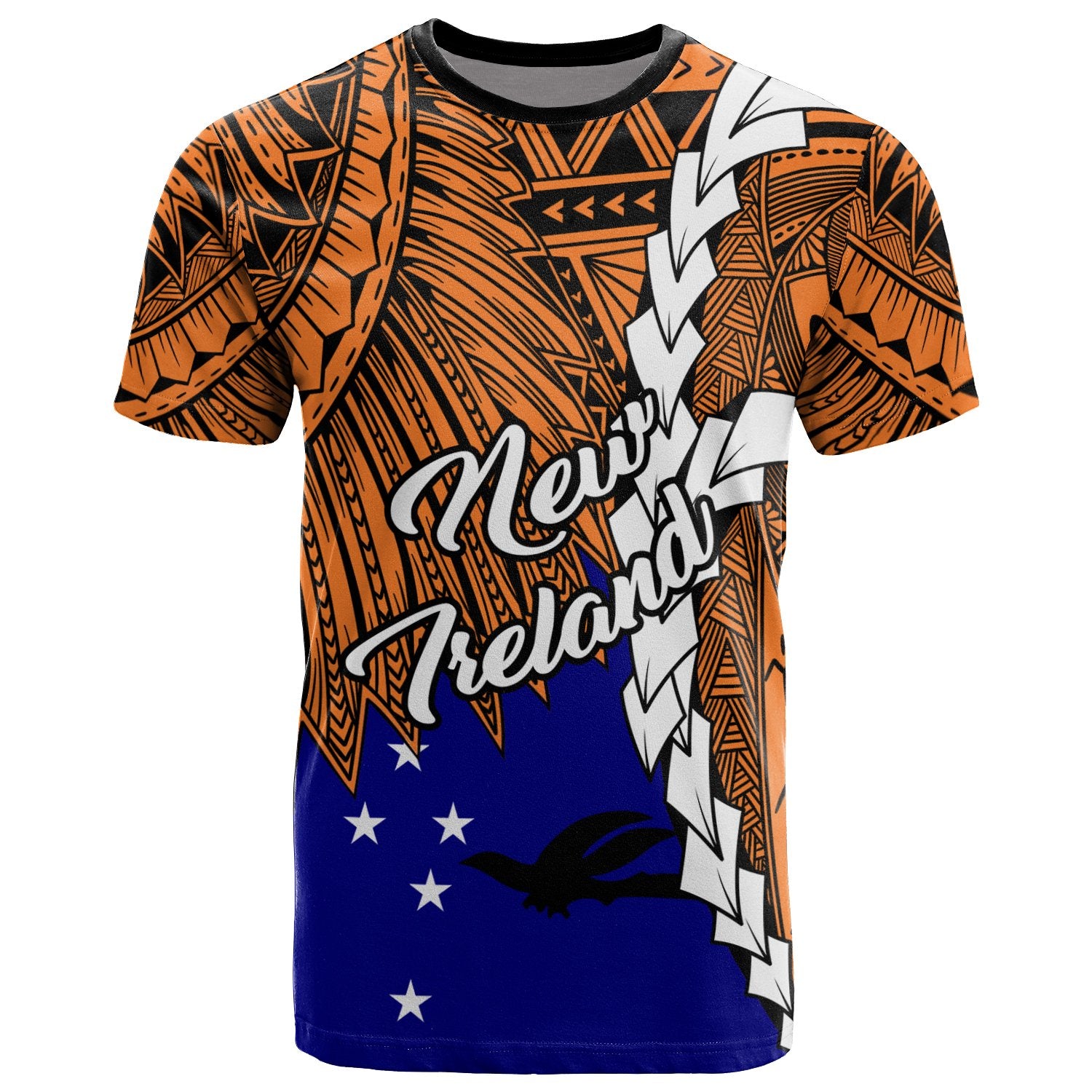 Papua New Guinea New Ireland Province Polynesian T Shirt Tribal Wave Tattoo Unisex Blue - Polynesian Pride