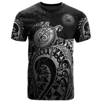 American Samoa T Shirt American Samoan Seal Polynesian Silver Turtle Tattoo Unisex Silver - Polynesian Pride