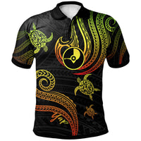Yap Polo Shirt Polynesian Turtle With Pattern Reggae Unisex Reggae - Polynesian Pride