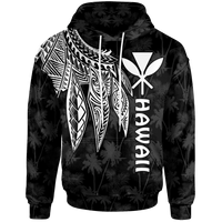 Polynesian Hawaii Kanaka Maoli Hoodie Polynesian Wings (White) Unisex White - Polynesian Pride