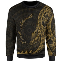 Cook Islands Sweatshirt - Polynesian Pattern Style Gold Color Unisex Gold - Polynesian Pride