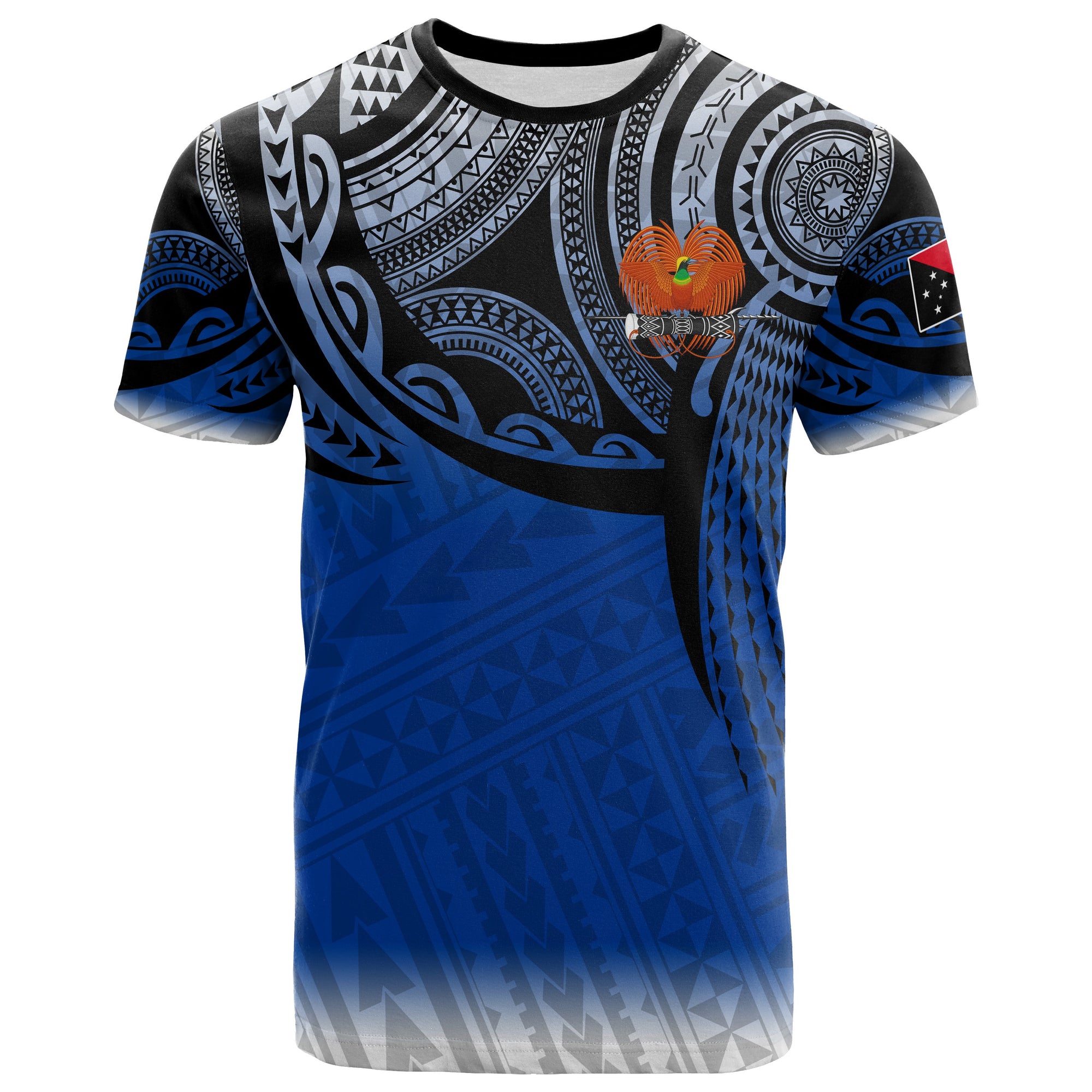 Papua New Guinea Polynesian T Shirt Tattoo Pattern Unisex Blue - Polynesian Pride