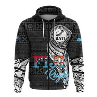 Custom Fiji Rugby Bati Tapa Pattern Hoodie LT2 - Polynesian Pride