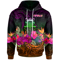 Tuvalu Hoodie Summer Hibiscus Unisex Reggae - Polynesian Pride