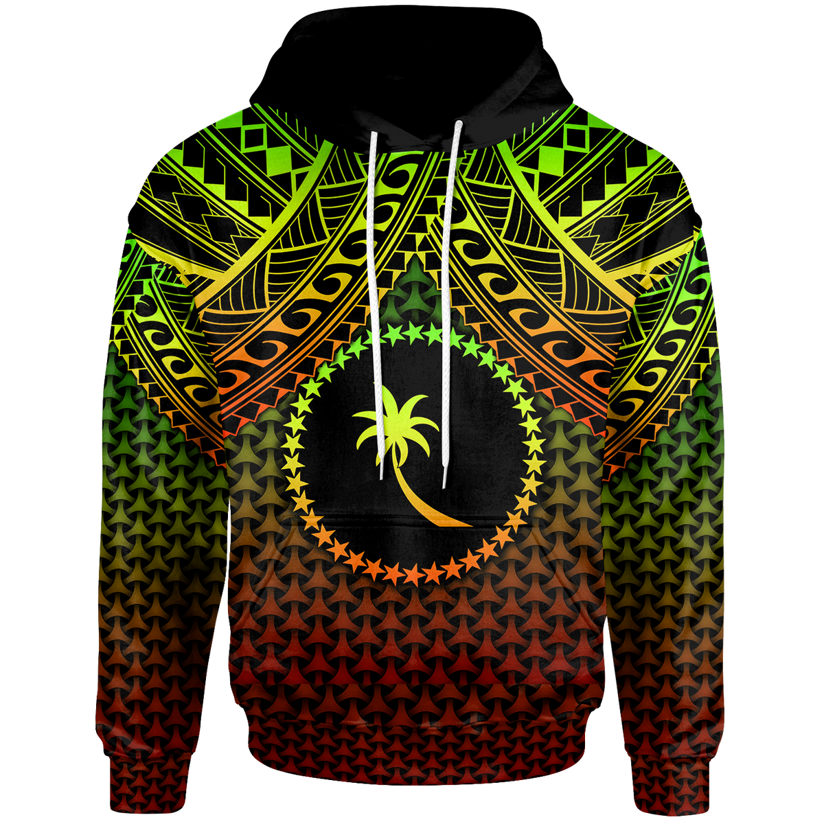 Polynesian Chuuk Hoodie Reggae Vintage Polynesian Patterns Unisex Reggae - Polynesian Pride